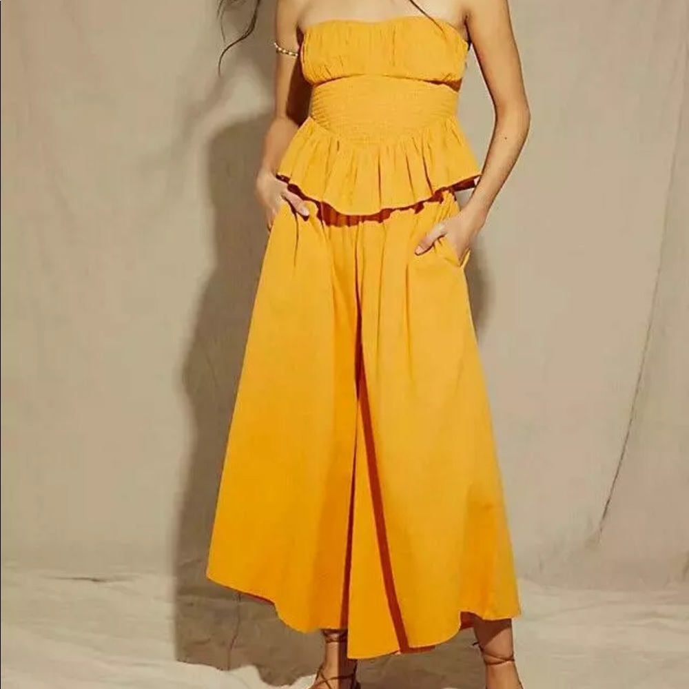 NEW Free People Women's Yasmin Set Matching Boho Gypsy Pants and Top Size M